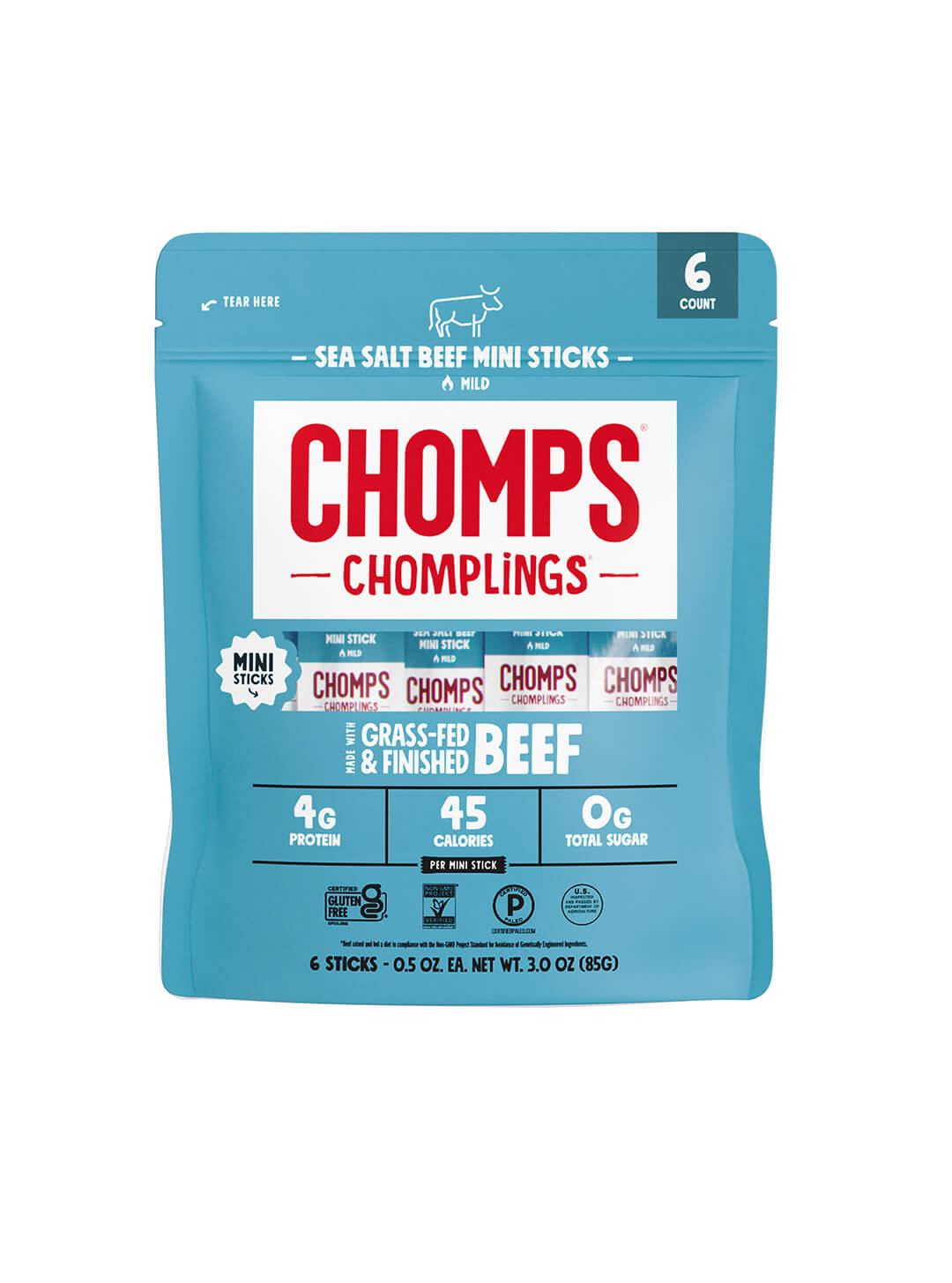 6 ct. Sea Salt Beef Chomplings - Simple Variety Snack